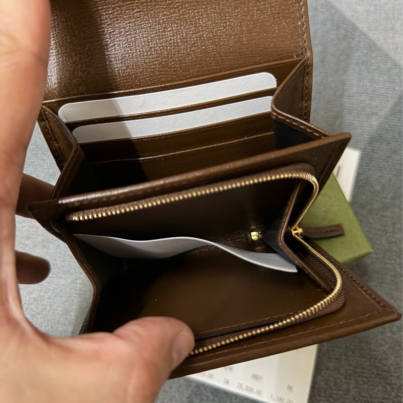 GUCCI 1955 帆布牛皮短夾/零錢包-9