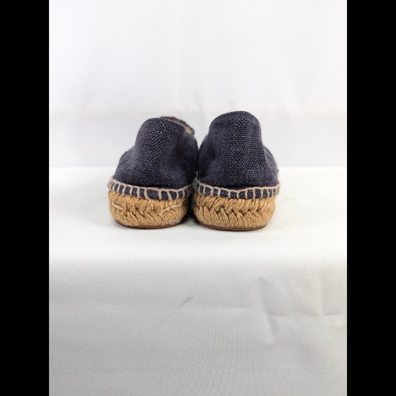 莉亞精品♡CHANEL 黑頭單寧藍漁夫鞋 尺碼37 二手美品-2