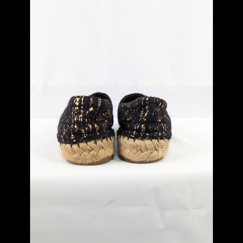 莉亞精品♡CHANEL 黑頭金絲漁夫鞋 尺碼37 二手美品-4