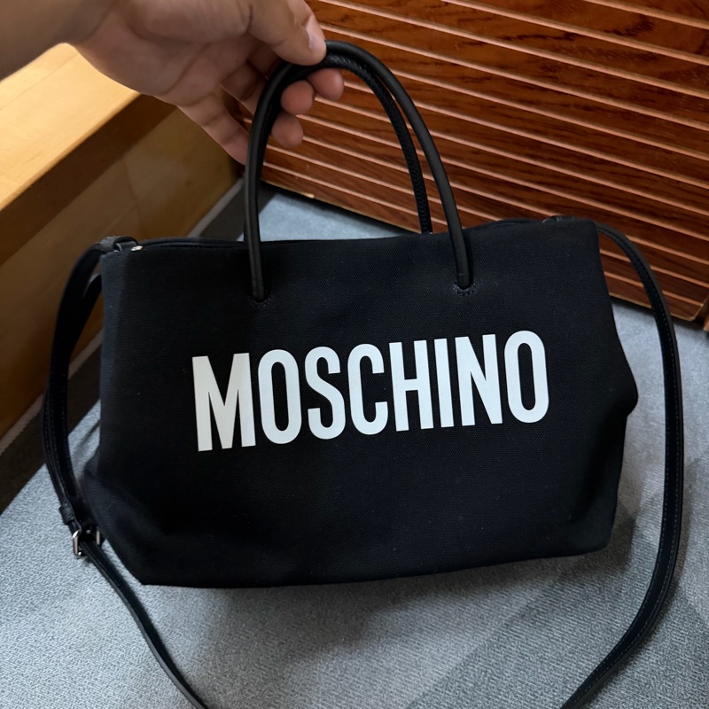 Moschino Logo 手提斜背托特包-0