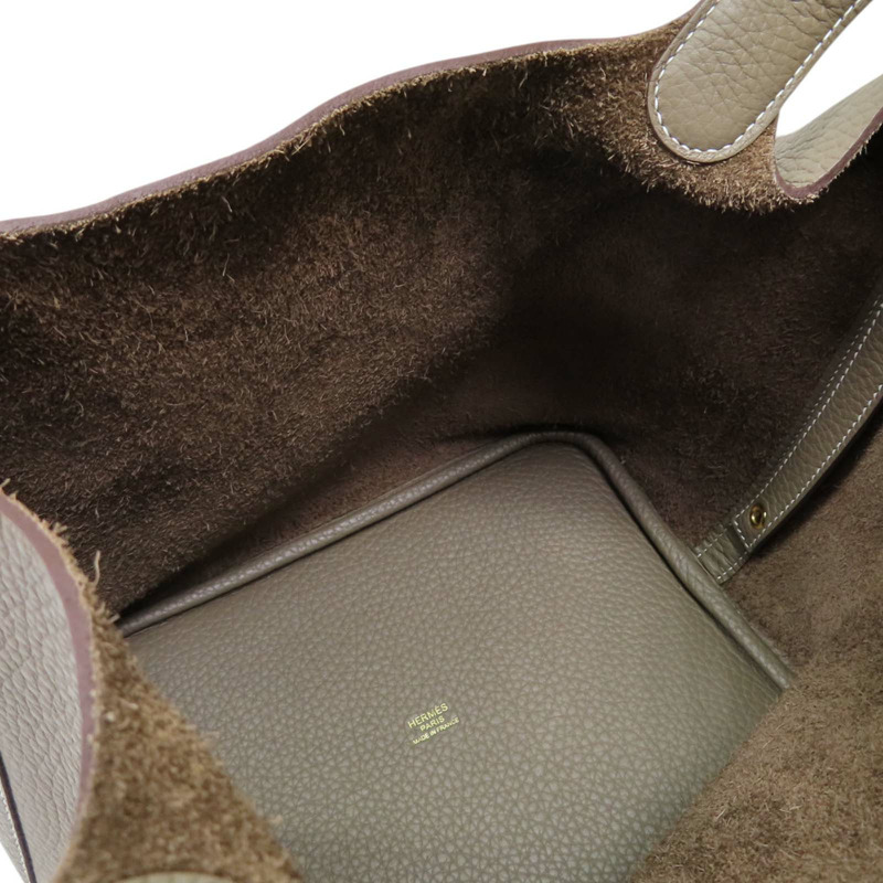 大象灰 Clemence牛皮 Picotin Lock 22 手提包 W刻 金扣【HERMES 愛馬仕】 H060991CC18-4