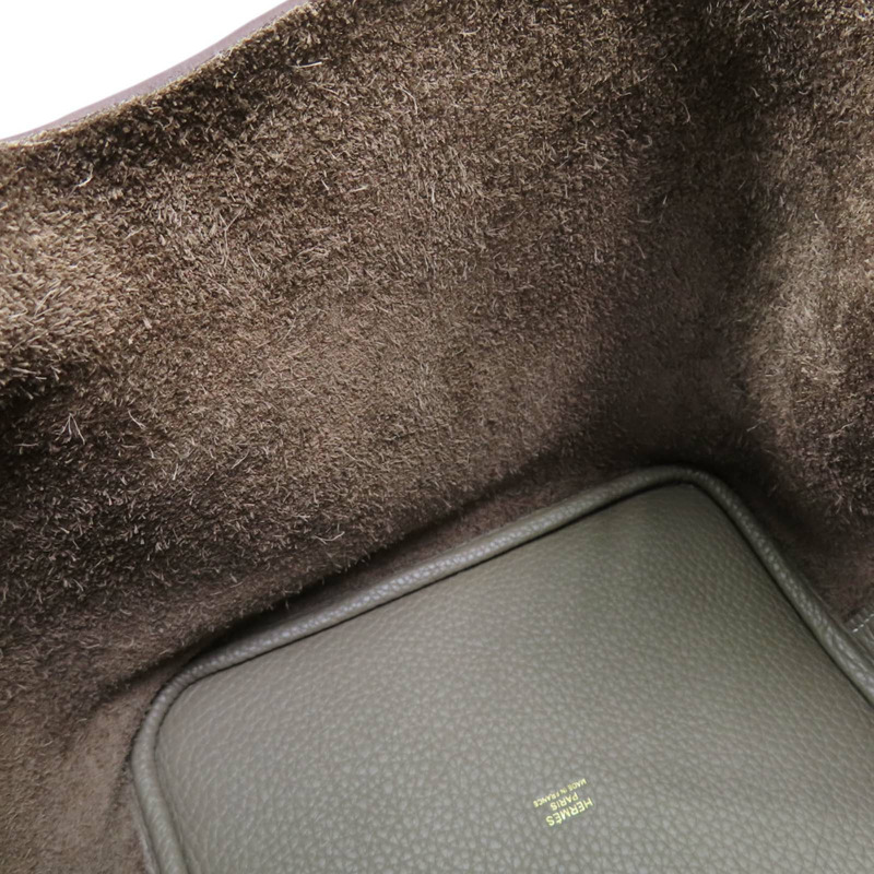 大象灰 Clemence牛皮 Picotin Lock 22 手提包 W刻 金扣【HERMES 愛馬仕】 H060991CC18-5