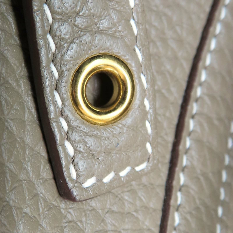 大象灰 Clemence牛皮 Picotin Lock 22 手提包 W刻 金扣【HERMES 愛馬仕】 H060991CC18-14
