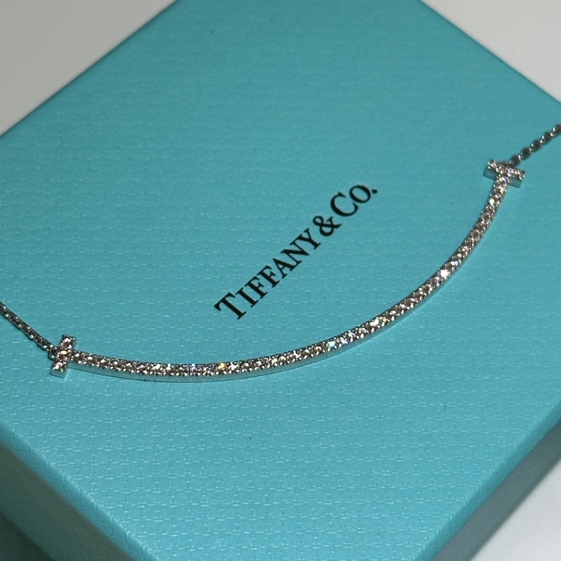 Tiffany T Smile 鑲鑽項鍊（最大號 / Extra Large） 滿鑽石白金-2