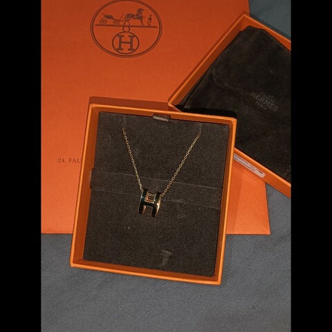 Hermès pop H 項鍊 黑金 全新配件齊全閒置品✅