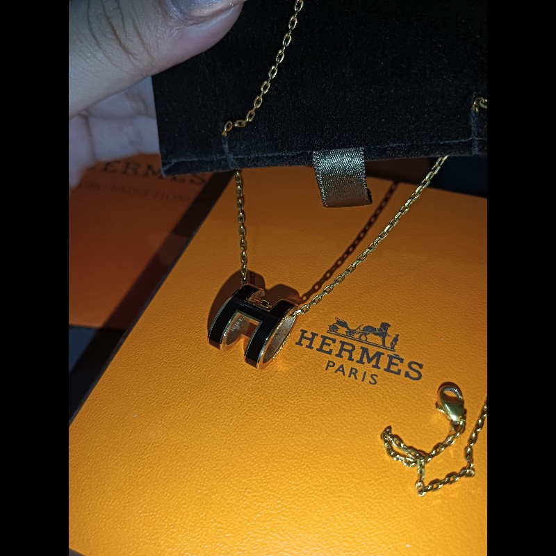 Hermès pop H 項鍊 黑金 全新配件齊全閒置品✅-2