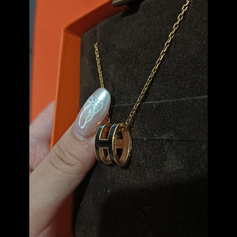 Hermès pop H 項鍊 黑金 全新配件齊全閒置品✅-3