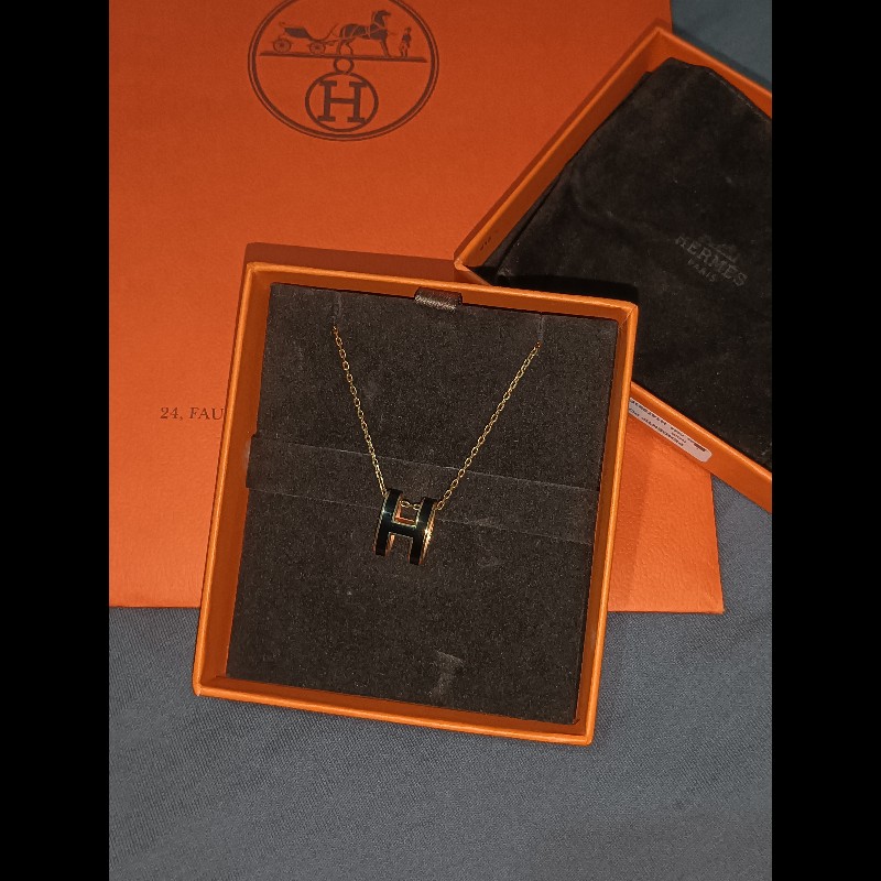 Hermès pop H 項鍊 黑金 全新配件齊全閒置品✅-5