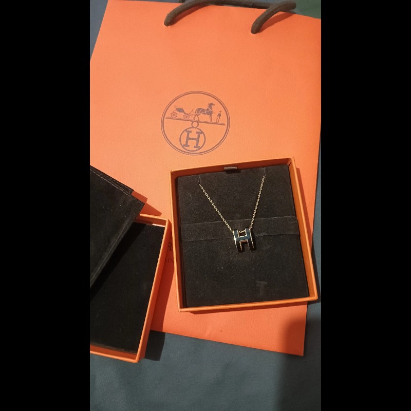 Hermès pop H 項鍊 黑金 全新配件齊全閒置品✅-4