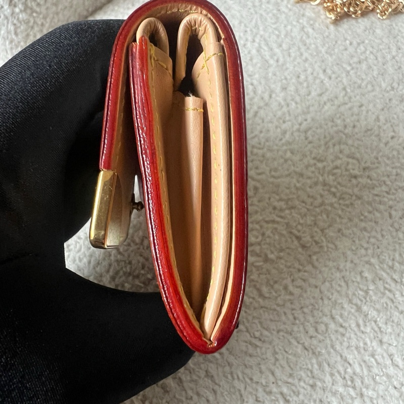 99新LV 村上隆絕版白三彩 卡包零錢包 送鏈條斜挎woc。-2