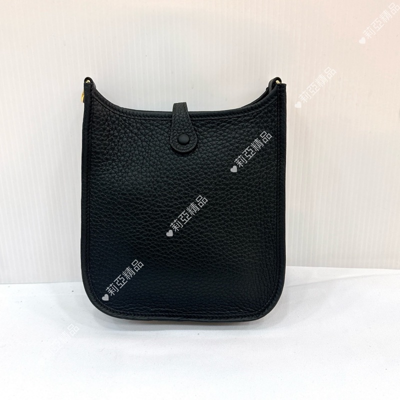 莉亞精品♡ Hermes Evelyne 16 黑金 W刻-3
