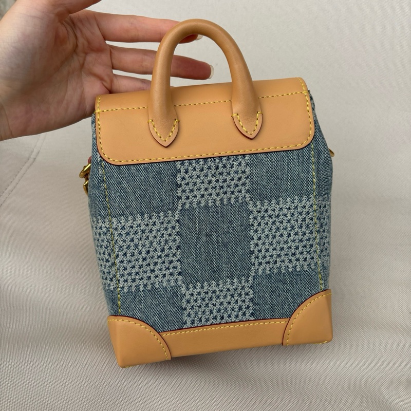 Lv steamer nano丹寧棋盤格單肩包-1