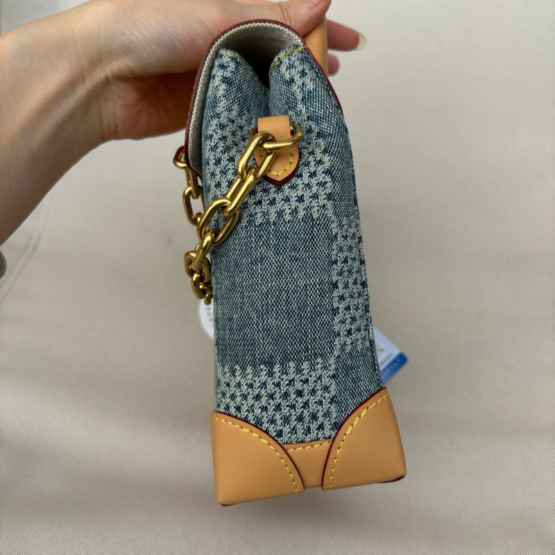 Lv steamer nano丹寧棋盤格單肩包-4