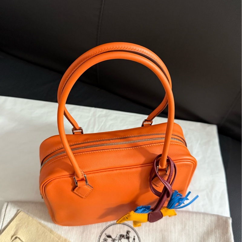 Hermes愛馬仕plume 迷你mini橙色手提單肩包-6