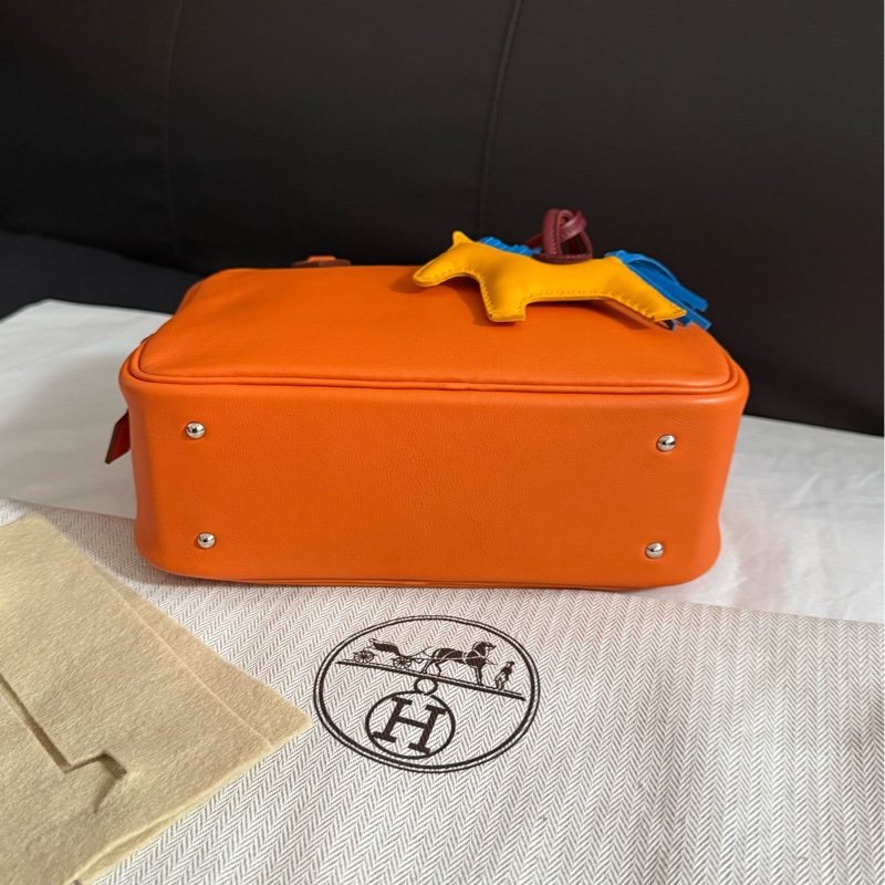 Hermes愛馬仕plume 迷你mini橙色手提單肩包-8