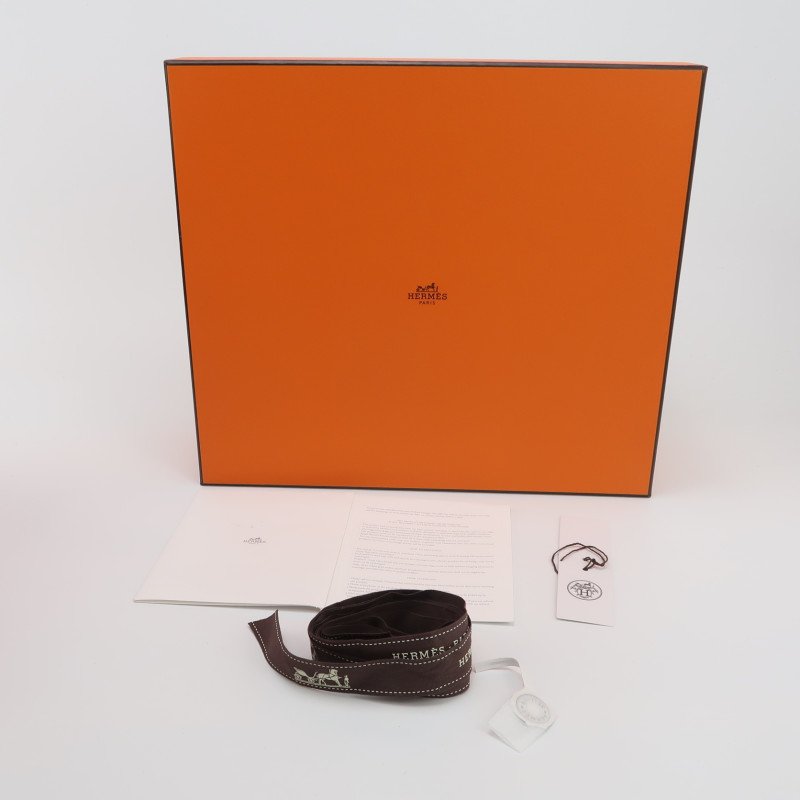 Hermes Herbag31馬鞍釘鎖扣斜挎包單肩包Hunter牛皮帆布銀扣8V罌粟橙棕色U刻-9