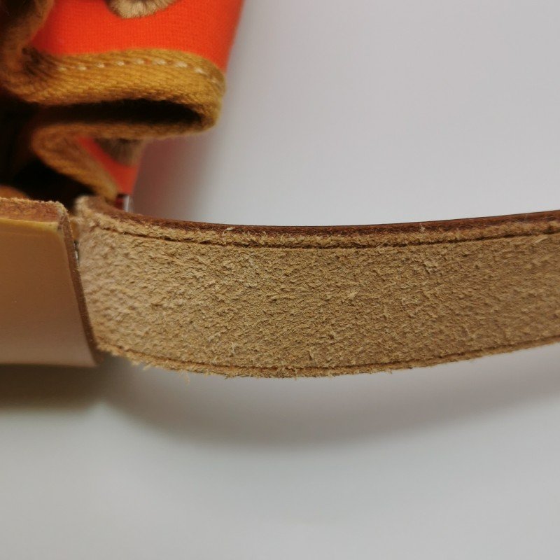 Hermes Herbag31馬鞍釘鎖扣斜挎包單肩包Hunter牛皮帆布銀扣8V罌粟橙棕色U刻-12