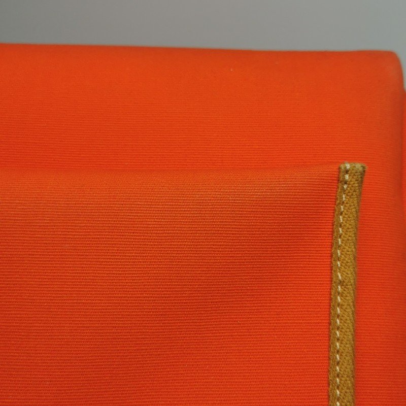 Hermes Herbag31馬鞍釘鎖扣斜挎包單肩包Hunter牛皮帆布銀扣8V罌粟橙棕色U刻-23