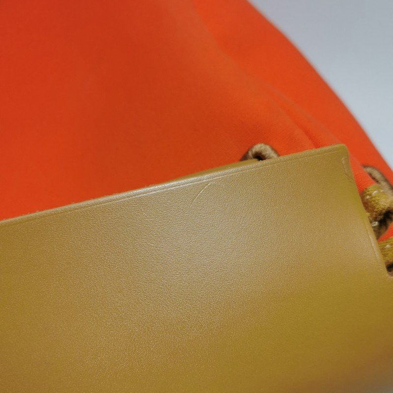 Hermes Herbag31馬鞍釘鎖扣斜挎包單肩包Hunter牛皮帆布銀扣8V罌粟橙棕色U刻-25