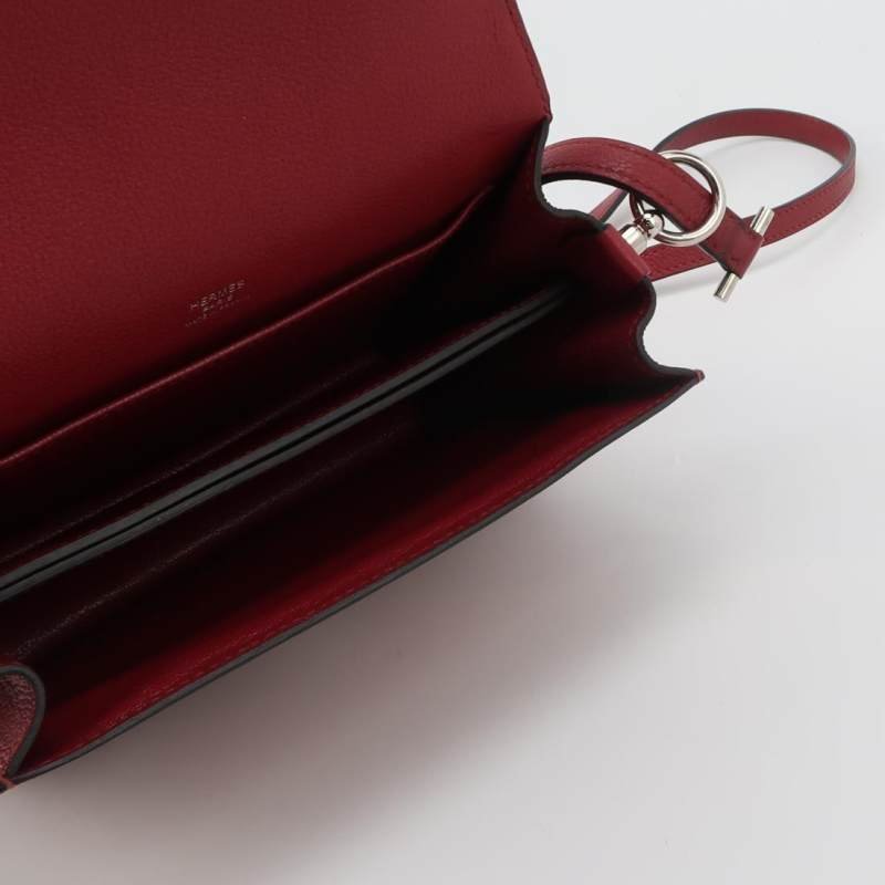 Hermes Roulis迷你豬鼻子斜背包Evercolor牛皮銀扣K1石榴紅X刻-6
