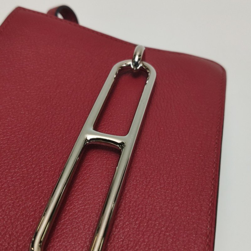 Hermes Roulis迷你豬鼻子斜背包Evercolor牛皮銀扣K1石榴紅X刻-14