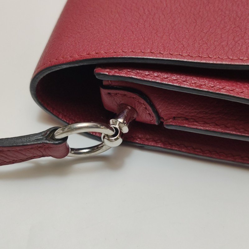 Hermes Roulis迷你豬鼻子斜背包Evercolor牛皮銀扣K1石榴紅X刻-16