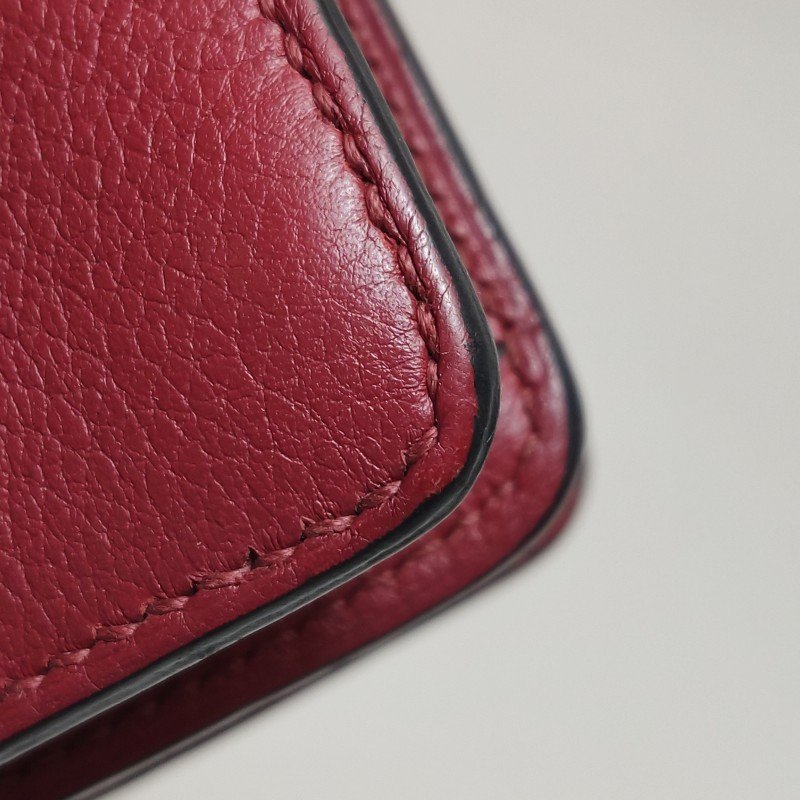 Hermes Roulis迷你豬鼻子斜背包Evercolor牛皮銀扣K1石榴紅X刻-19