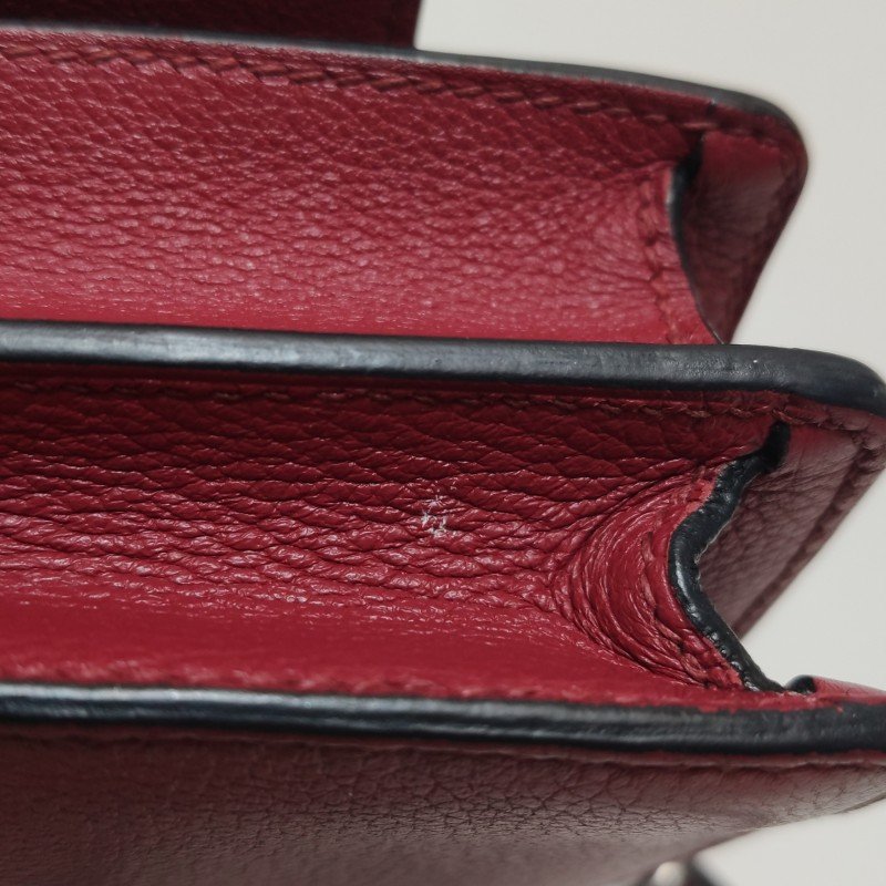 Hermes Roulis迷你豬鼻子斜背包Evercolor牛皮銀扣K1石榴紅X刻-21