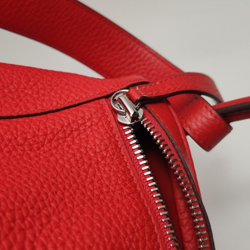 Hermes Lindy30旋扣單肩包Clemence(TC)牛皮銀扣S3心紅色D刻-12