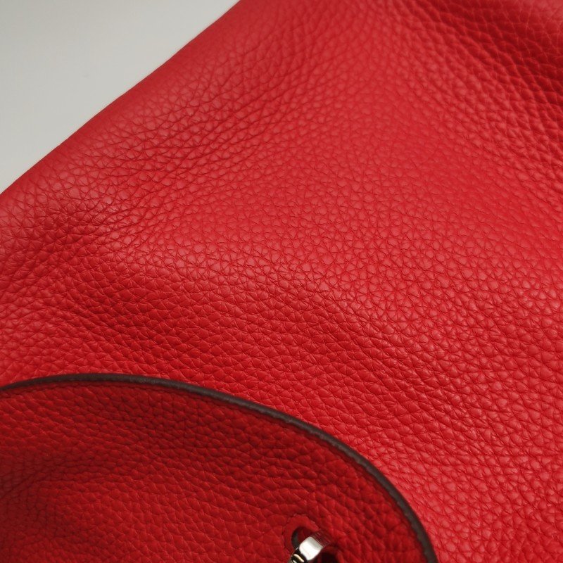 Hermes Lindy30旋扣單肩包Clemence(TC)牛皮銀扣S3心紅色D刻-15