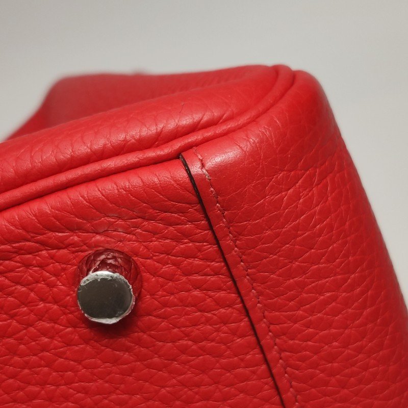 Hermes Lindy30旋扣單肩包Clemence(TC)牛皮銀扣S3心紅色D刻-26