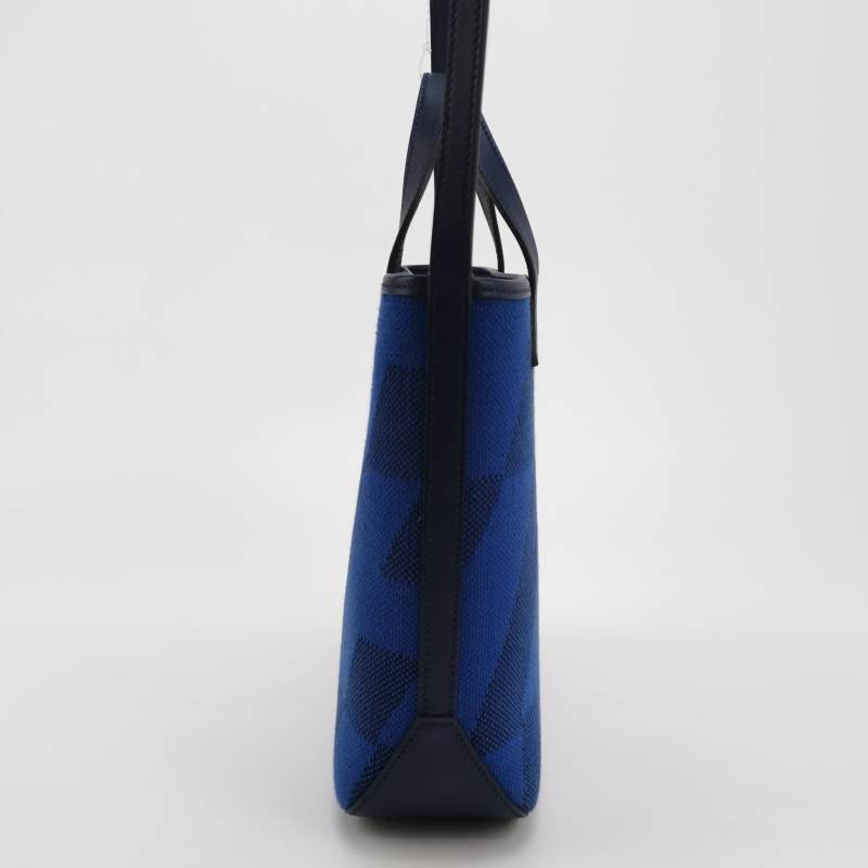 Hermes Cabas Hen Biais27單肩包Swift牛皮帆布73寶石藍藍色89黑色Z刻-2