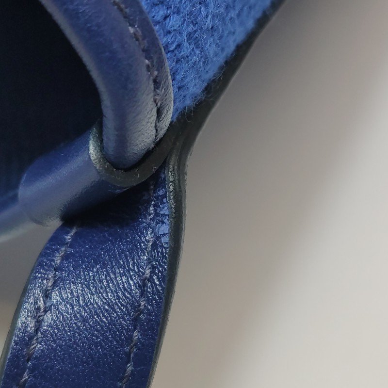 Hermes Cabas Hen Biais27單肩包Swift牛皮帆布73寶石藍藍色89黑色Z刻-12