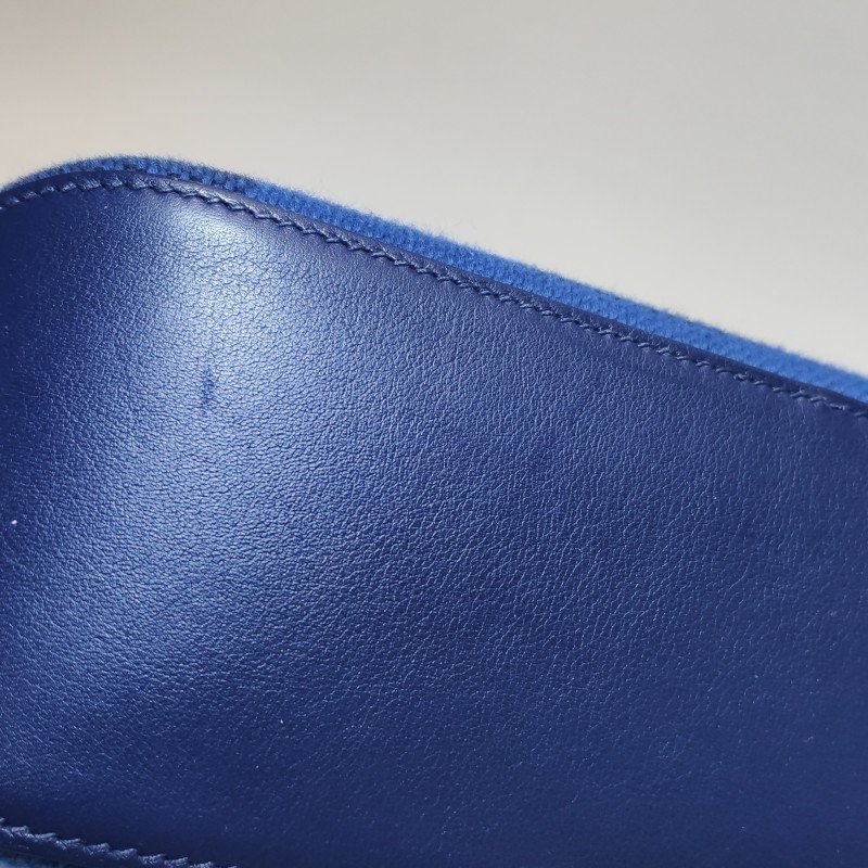 Hermes Cabas Hen Biais27單肩包Swift牛皮帆布73寶石藍藍色89黑色Z刻-14