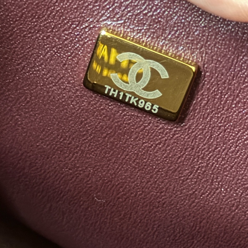 Chanel黑金CF23 經典LOGO菱格紋荔枝牛皮鏈帶肩背/斜背包 芯片款-11