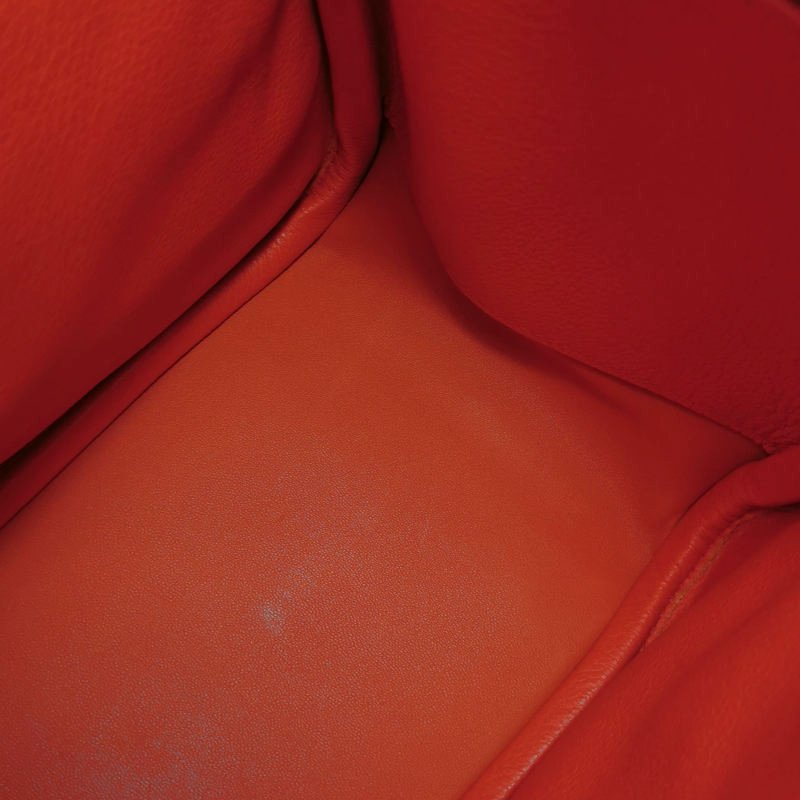 Hermes Lindy26純色旋扣單肩包Swift牛皮銀扣9J火焰橘X刻-9