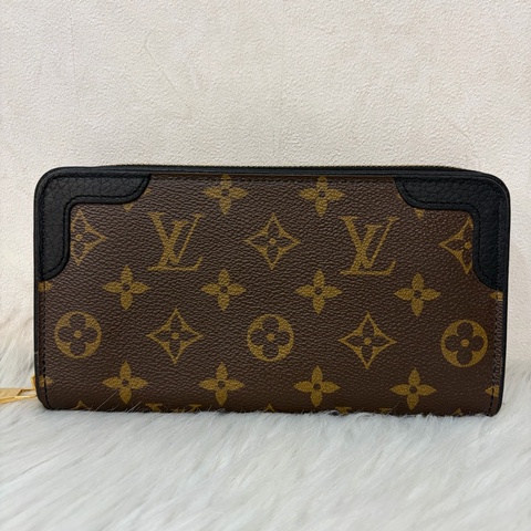 LV M61188 原花老花皮格包邊拉鍊長夾 長夾 皮夾 錢包 銀包