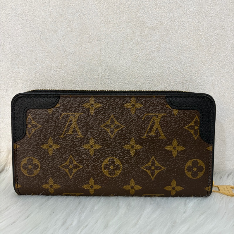 LV M61188 原花老花皮格包邊拉鍊長夾 長夾 皮夾 錢包 銀包-2