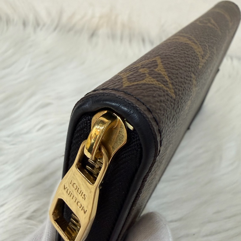 LV M61188 原花老花皮格包邊拉鍊長夾 長夾 皮夾 錢包 銀包-6