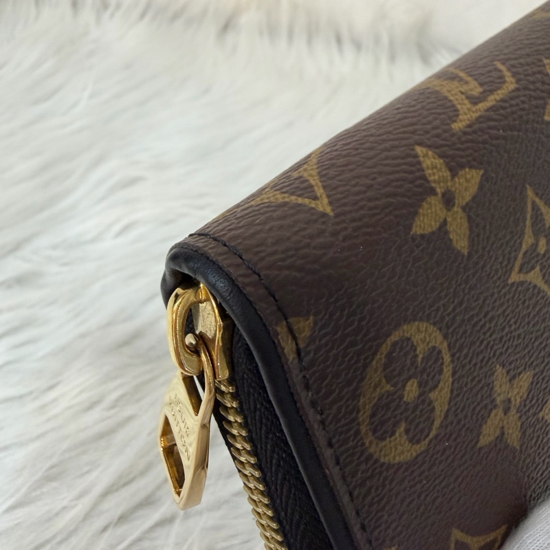 LV M61188 原花老花皮格包邊拉鍊長夾 長夾 皮夾 錢包 銀包-7