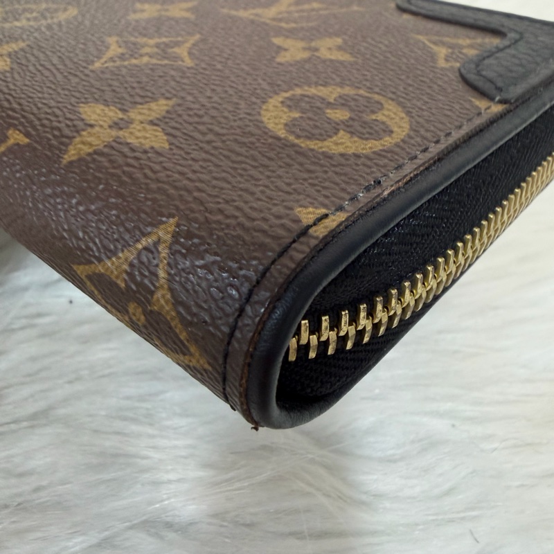 LV M61188 原花老花皮格包邊拉鍊長夾 長夾 皮夾 錢包 銀包-8