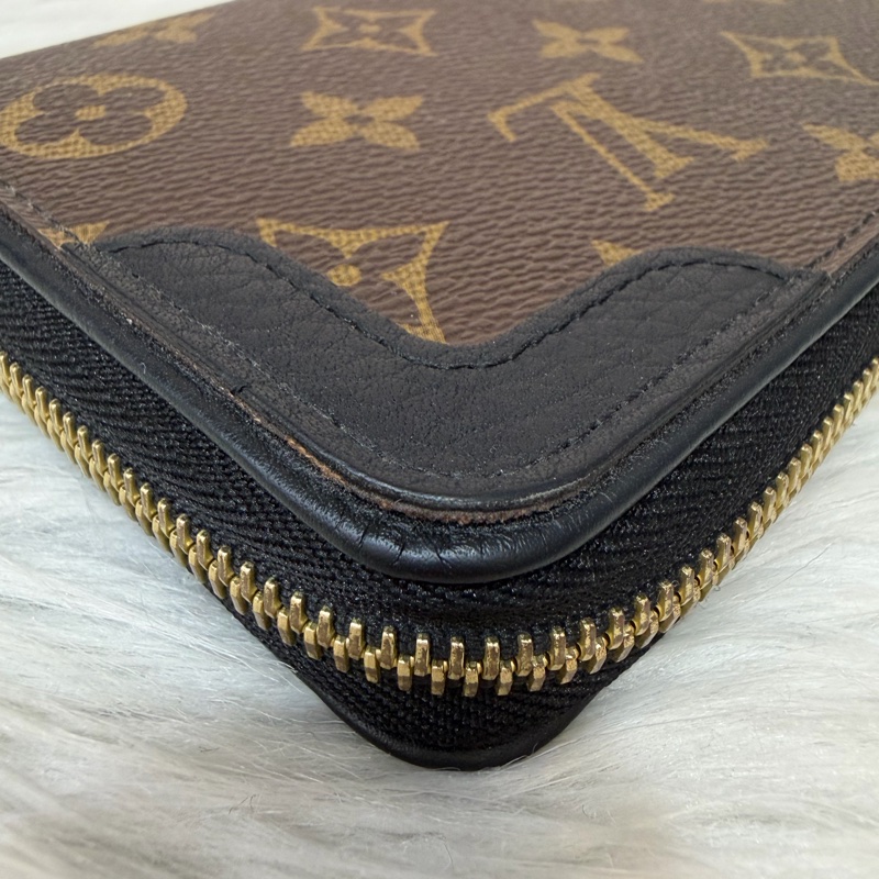 LV M61188 原花老花皮格包邊拉鍊長夾 長夾 皮夾 錢包 銀包-11