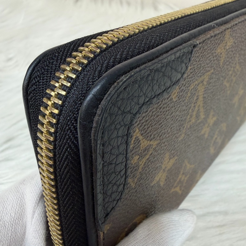 LV M61188 原花老花皮格包邊拉鍊長夾 長夾 皮夾 錢包 銀包-13