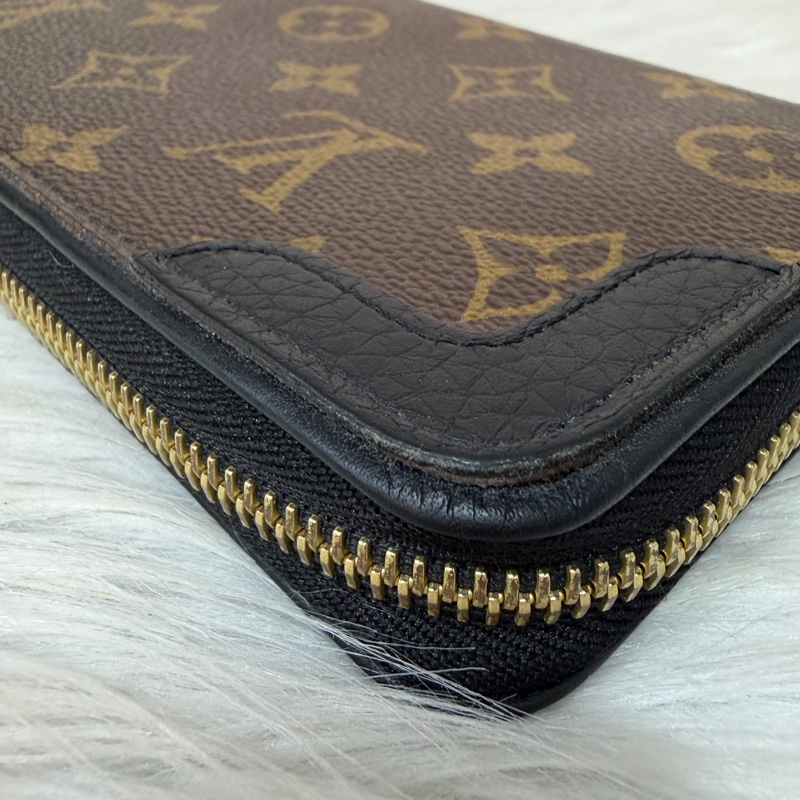 LV M61188 原花老花皮格包邊拉鍊長夾 長夾 皮夾 錢包 銀包-14