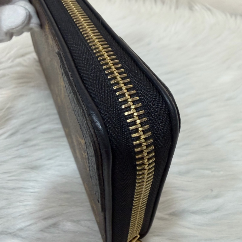 LV M61188 原花老花皮格包邊拉鍊長夾 長夾 皮夾 錢包 銀包-15