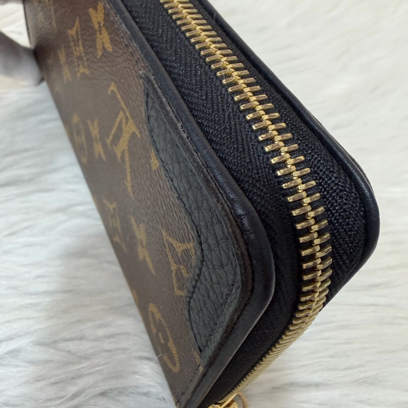LV M61188 原花老花皮格包邊拉鍊長夾 長夾 皮夾 錢包 銀包-16