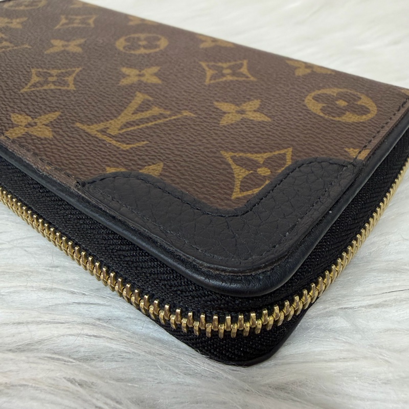 LV M61188 原花老花皮格包邊拉鍊長夾 長夾 皮夾 錢包 銀包-17