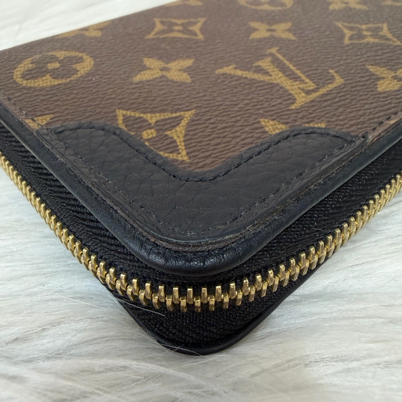 LV M61188 原花老花皮格包邊拉鍊長夾 長夾 皮夾 錢包 銀包-18