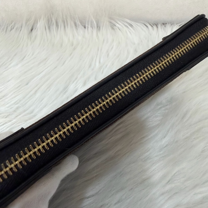 LV M61188 原花老花皮格包邊拉鍊長夾 長夾 皮夾 錢包 銀包-19