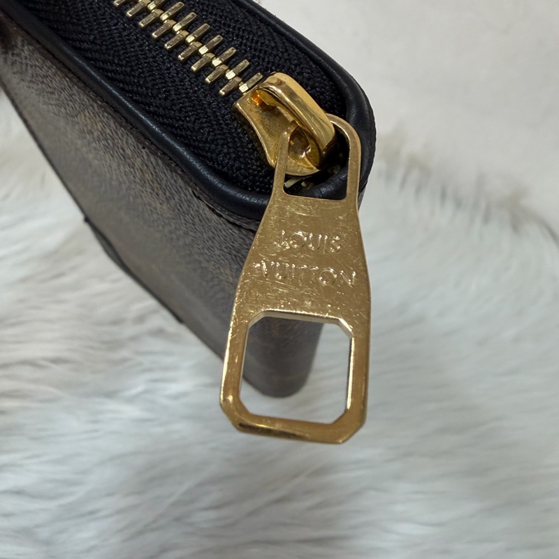 LV M61188 原花老花皮格包邊拉鍊長夾 長夾 皮夾 錢包 銀包-21